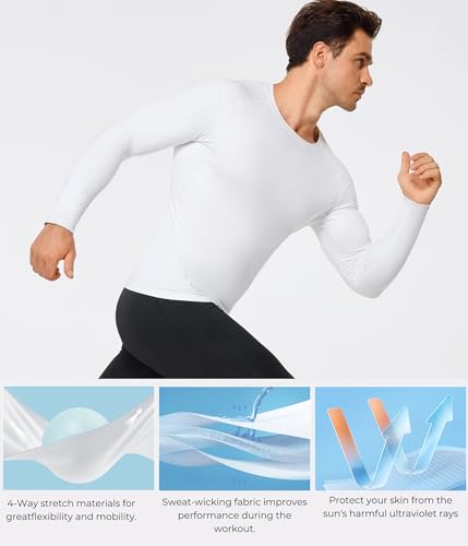 TAILONG Long Sleeve Compression Shirts for Men - Athletic Base Layer - image 4