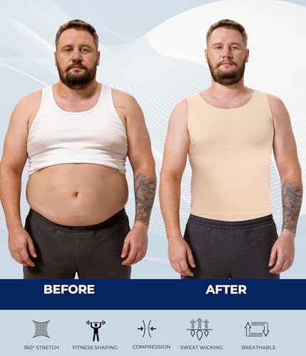 TAILONG Compression Shirt Men Shapewear Slimming Body Shaper Vest - image 4