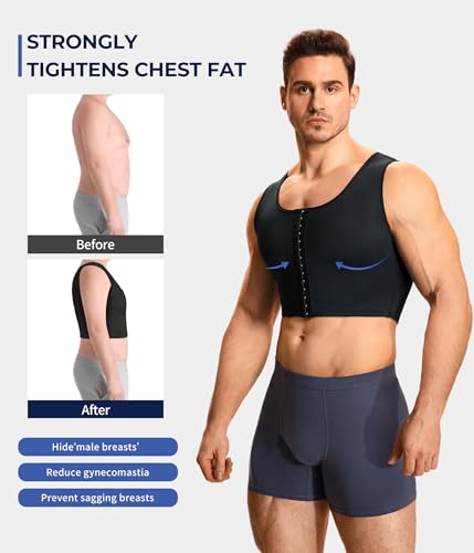 Mens Compression Corset Vest Hide Gynecomastia Chest Binder Tank Top Faja - image 4