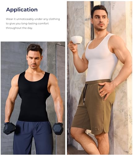 Mens Compression Shirt - Slimming Body Shaper Sleeveless Workout Tank Top - image 6