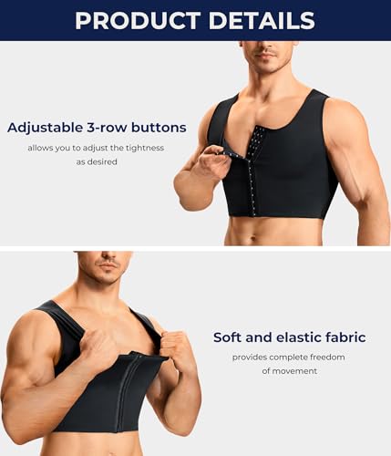 Mens Compression Corset Vest Hide Gynecomastia Chest Binder Tank Top Faja - image 3