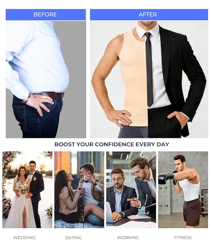 TAILONG Compression Shirt Men Shapewear Slimming Body Shaper Vest - image 3