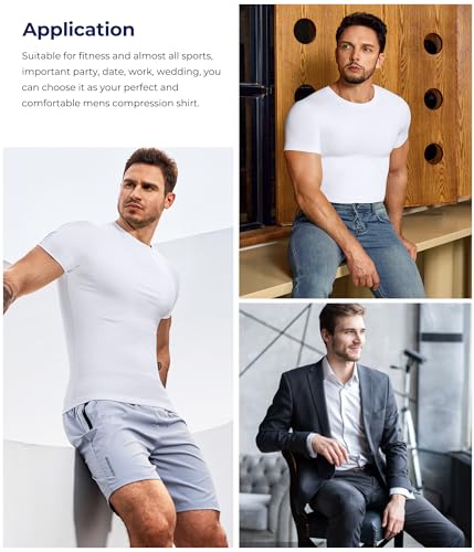 TAILONG Short Sleeve Compression Shirt Men Shapewear Slimming Undershirt - image 3