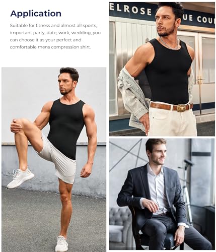 TAILONG Compression Shirts for Men Slimming Body Shaper Vest Tank Top - image 3