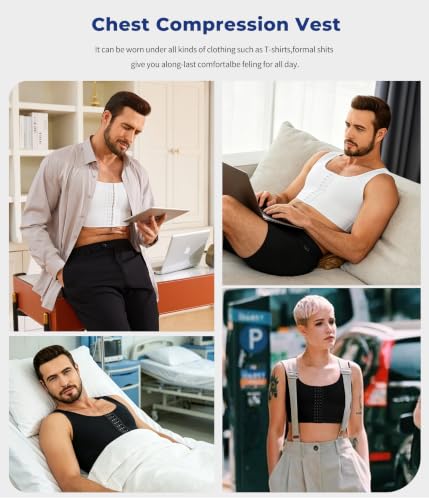 Men's Gynecomastia Compression Shirt - Chest Binder Tank Top for Man Boobs - image 6