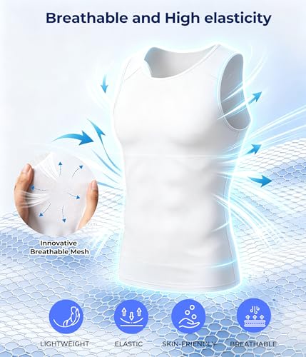 TAILONG Compression Shirt Men Shapewear - Instant Slimming Undershirt for - image 4