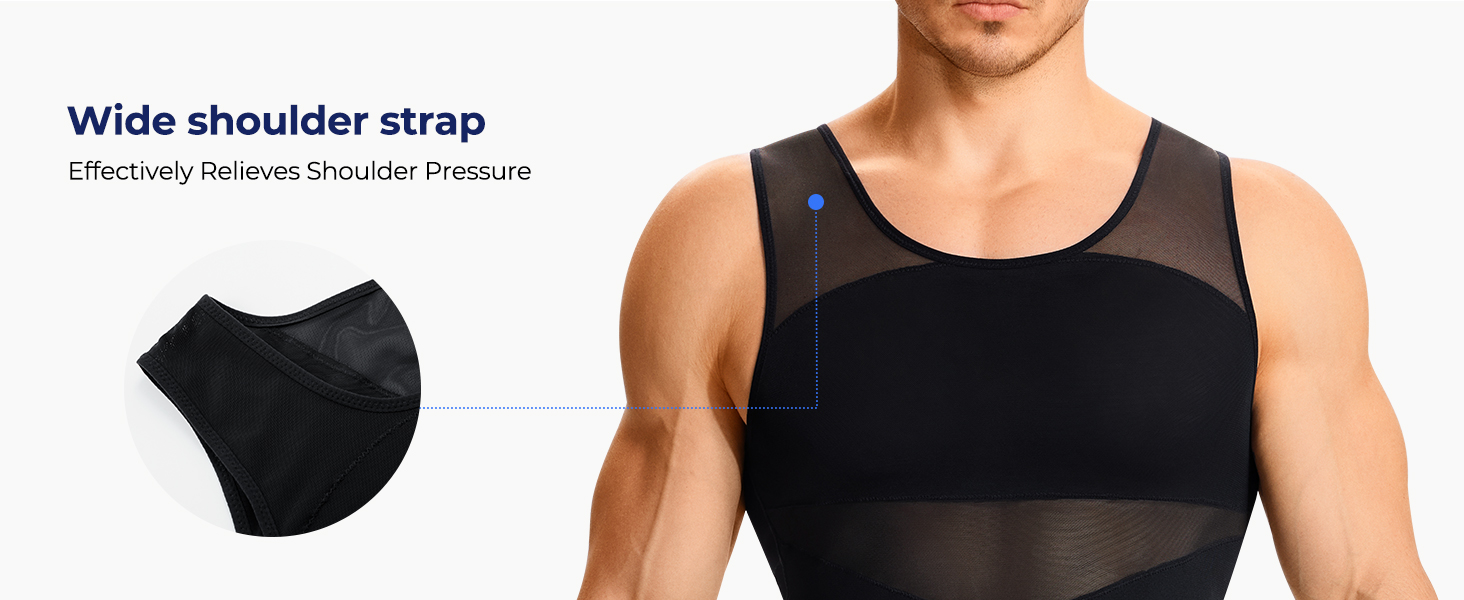 TAILONG Men's Compression Shirt for Body Shaper Slimming Vest Tight Tummy Underwear Tank Top