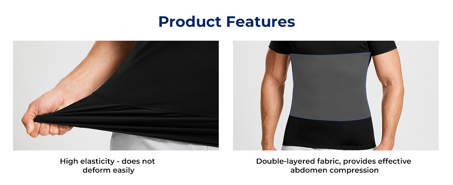 TAILONG Short Sleeve Compression Shirt Men Shapewear Slimming Undershirt Body Shaper Tank Top Workout Shirts
