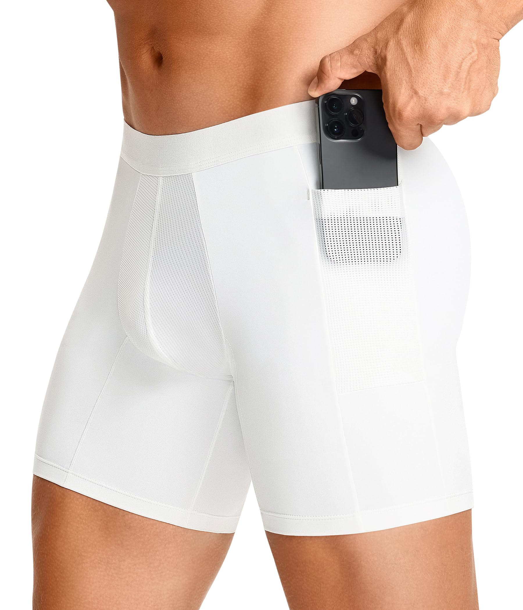 TAILONG Men's Compression Shorts with Side Pocket, Breathable Mesh Running - image 1