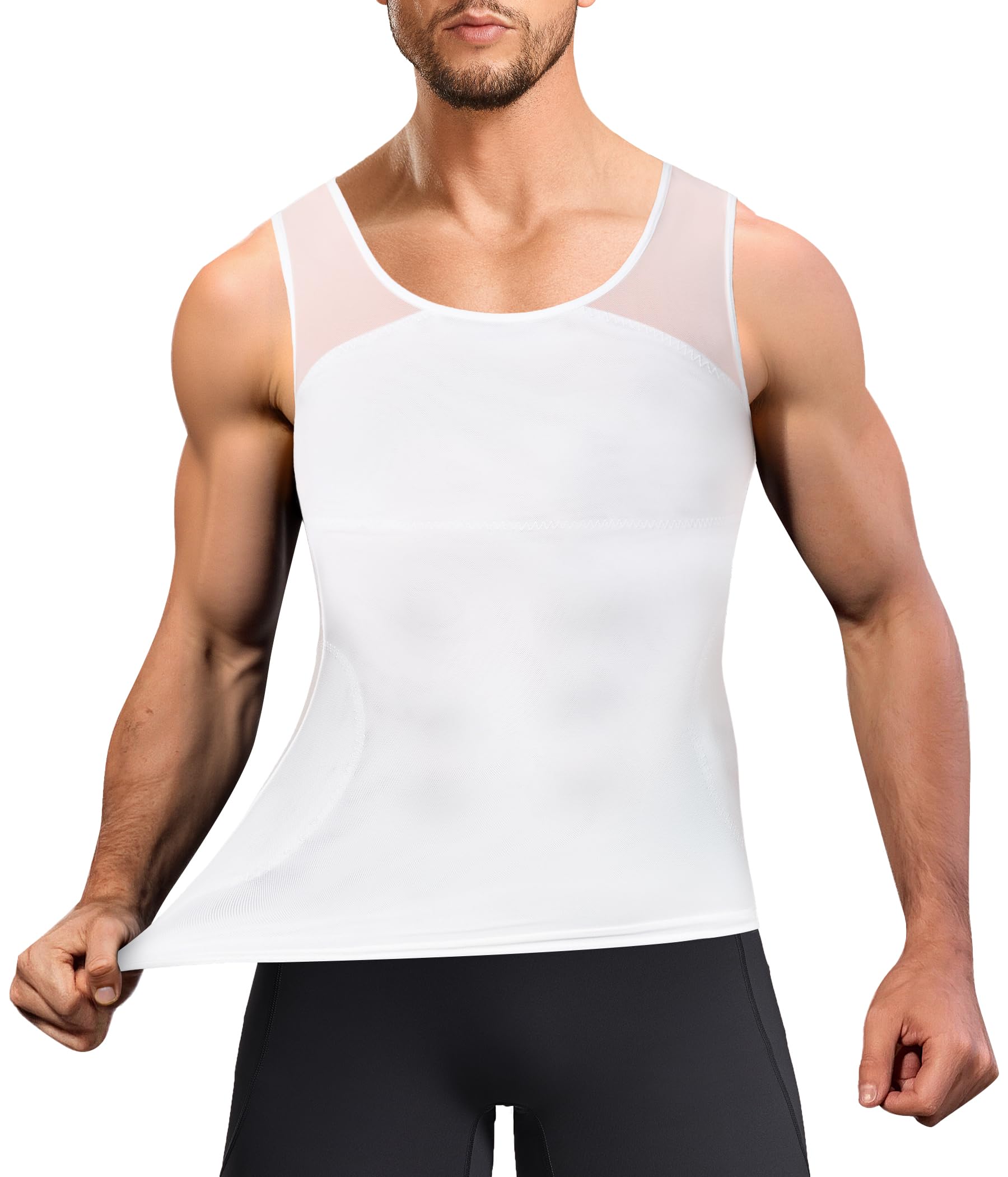 Compression Shirt Men Shapewear Slimming Body Shaper Vest Workout Tank Top - image 1
