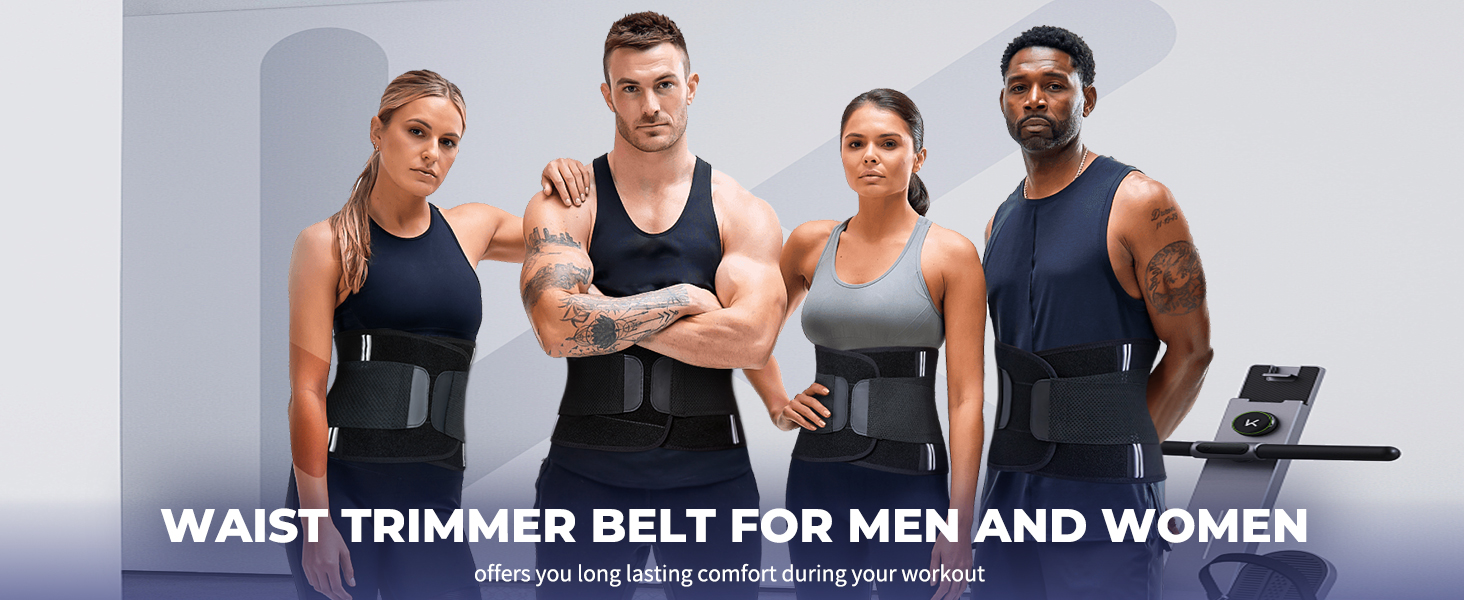 Neoprene Waist Trimmer Ab Belt for Men Waist Trainer for Women Corset Slimming Body Shaper Workout Sauna Sweat Band