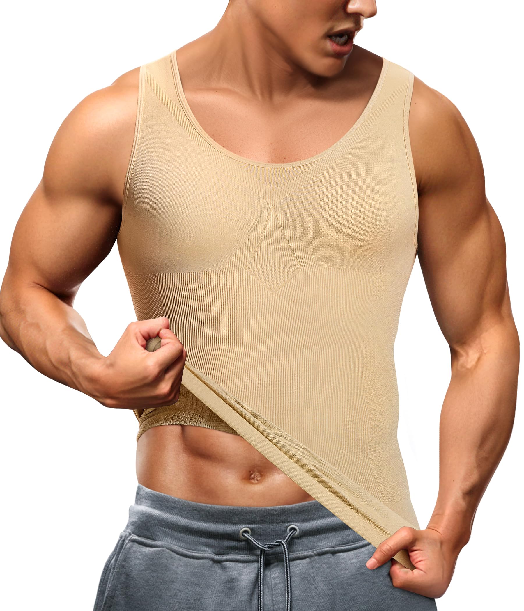 Compression Shirts for Men Shapewear Slimming Body Shaper Waist Trainer - image 1