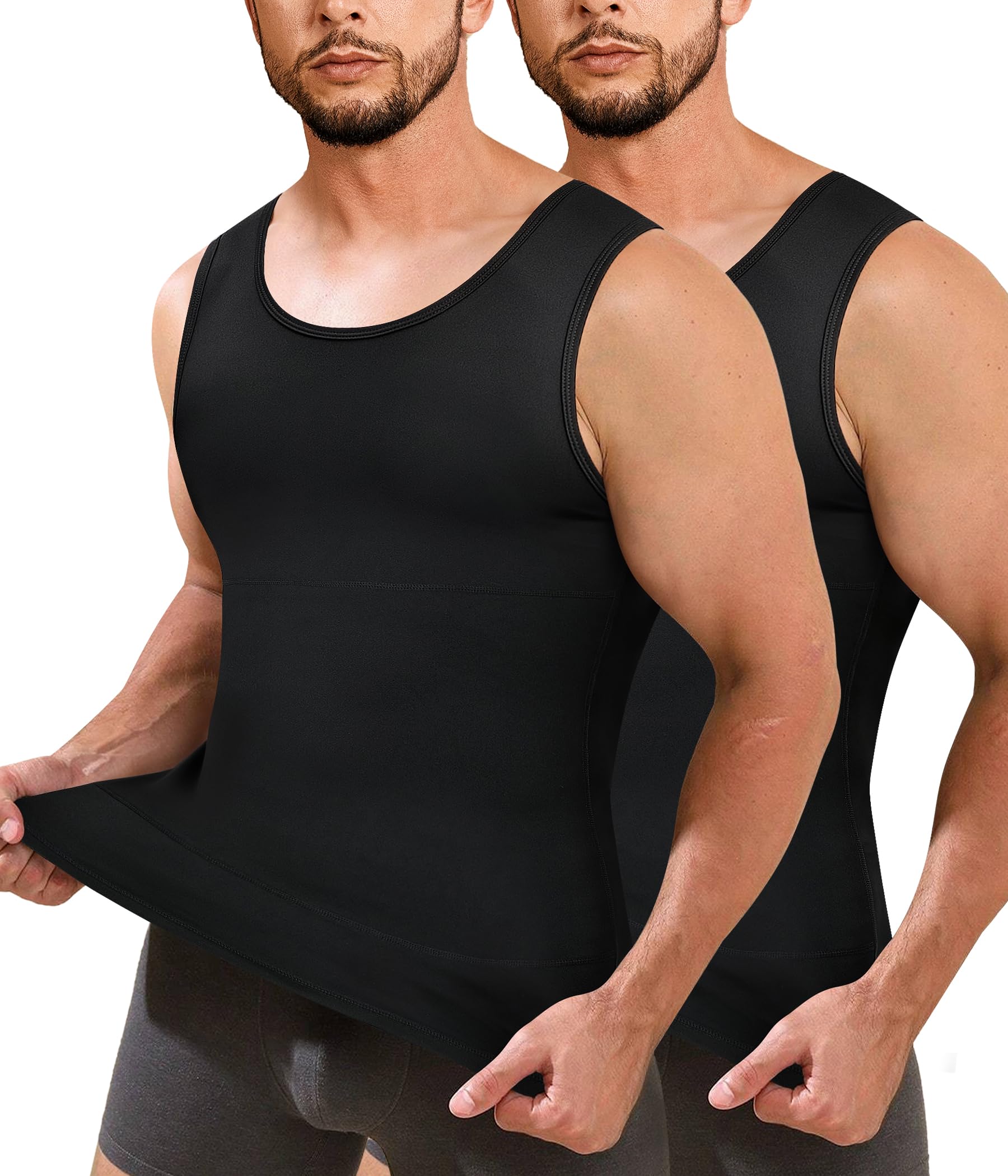 TAILONG Compression Shirts for Men Slimming Body Shaper Vest Tank Top - image 1