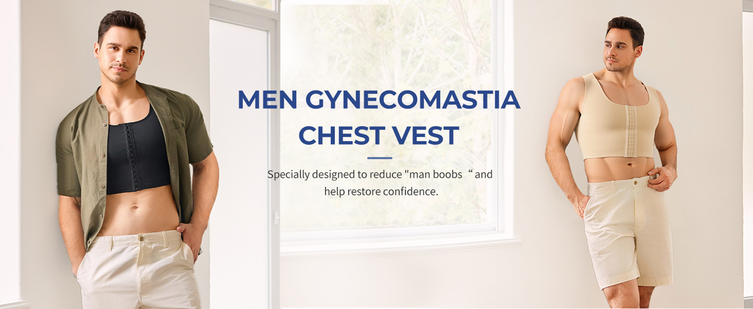 Mens Compression Corset Vest Hide Gynecomastia Chest Binder Tank Top Faja para Hombre