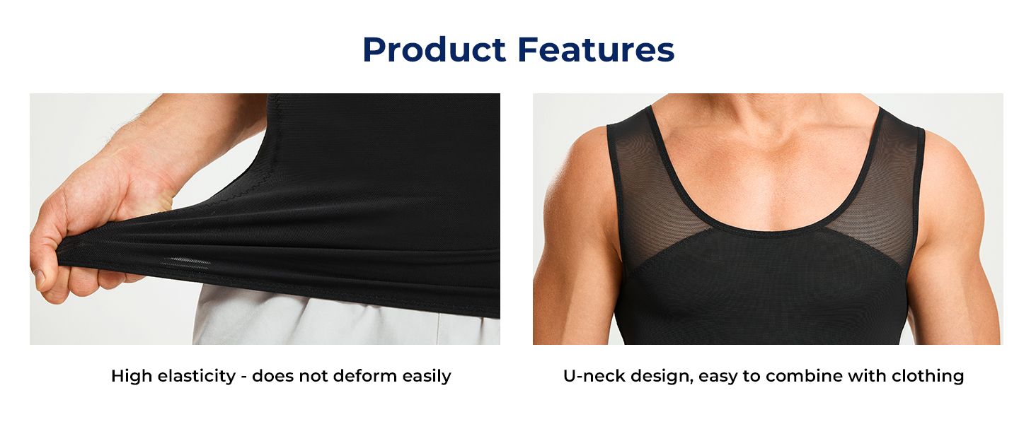 Compression Shirt Men Shapewear Slimming Body Shaper Vest Workout Tank Top Undershirt