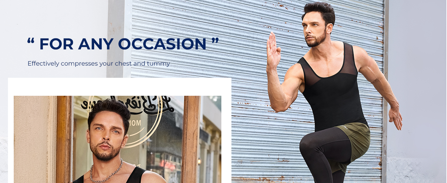 Compression Shirt Men Shapewear Slimming Body Shaper Vest Workout Tank Top Undershirt