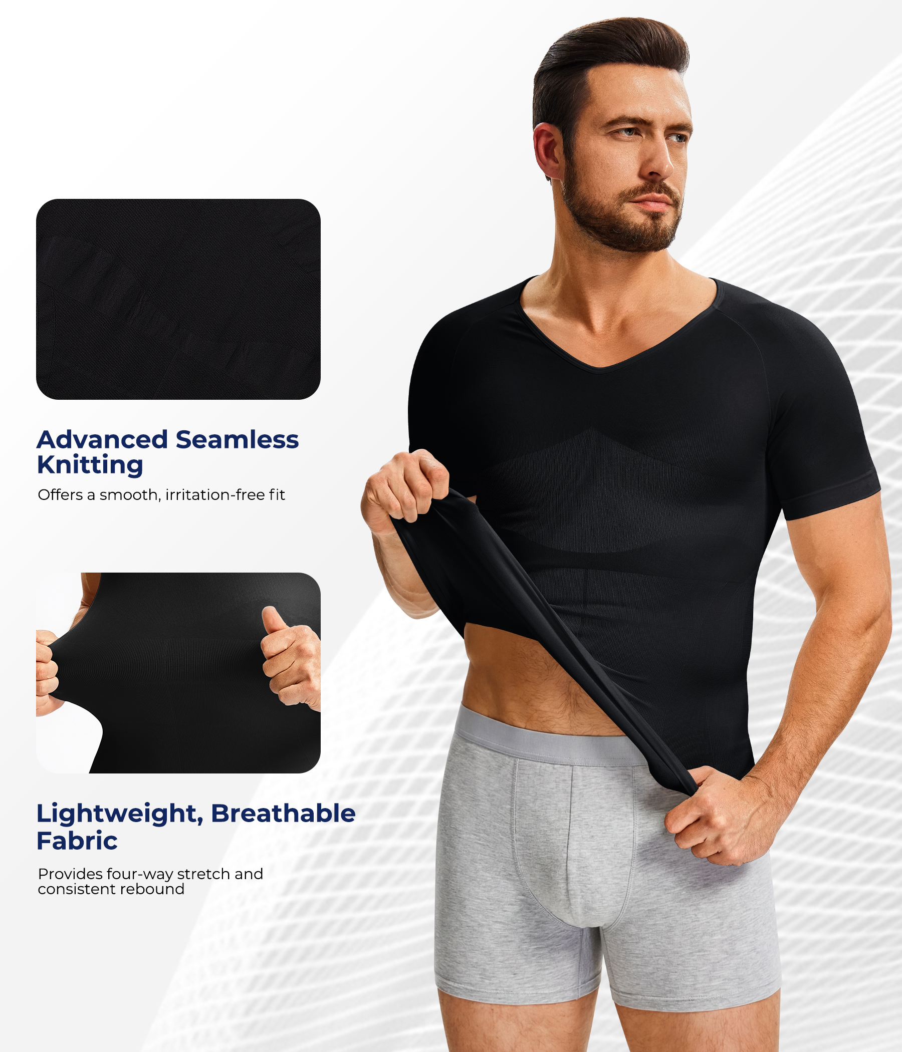 TAILONG Compression Shirt Men Short Sleeve