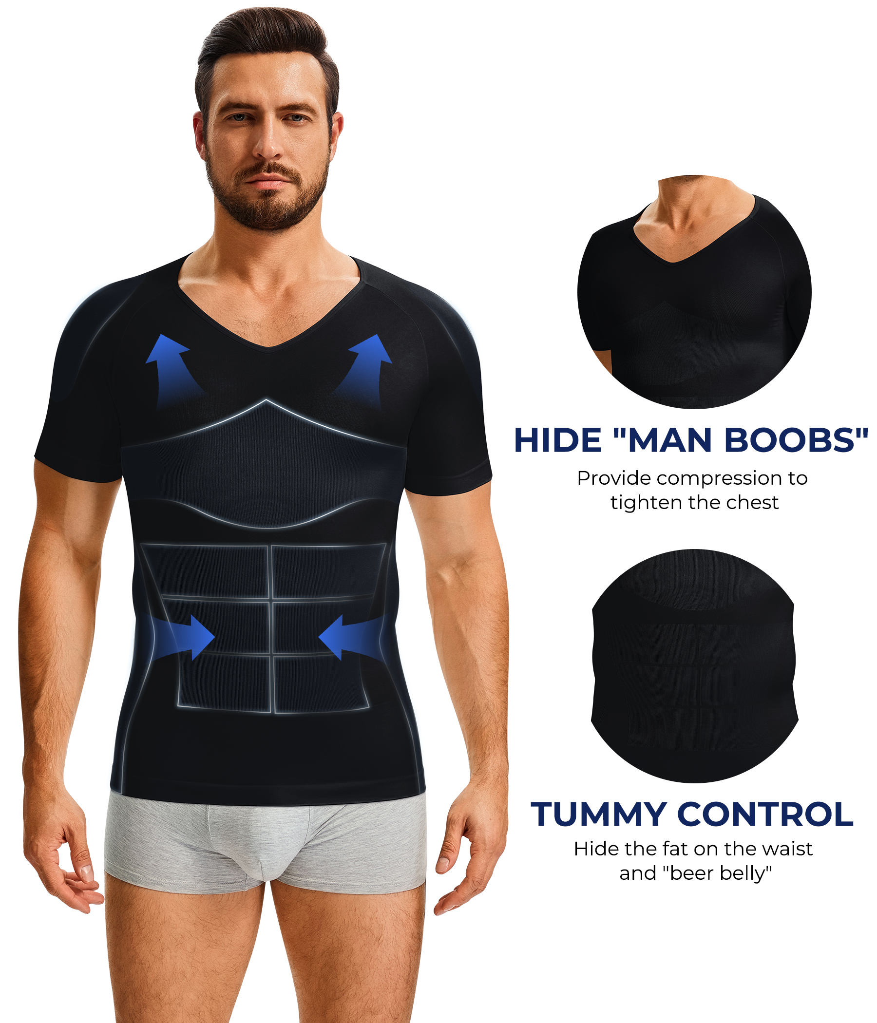 TAILONG Compression Shirt Men Short Sleeve