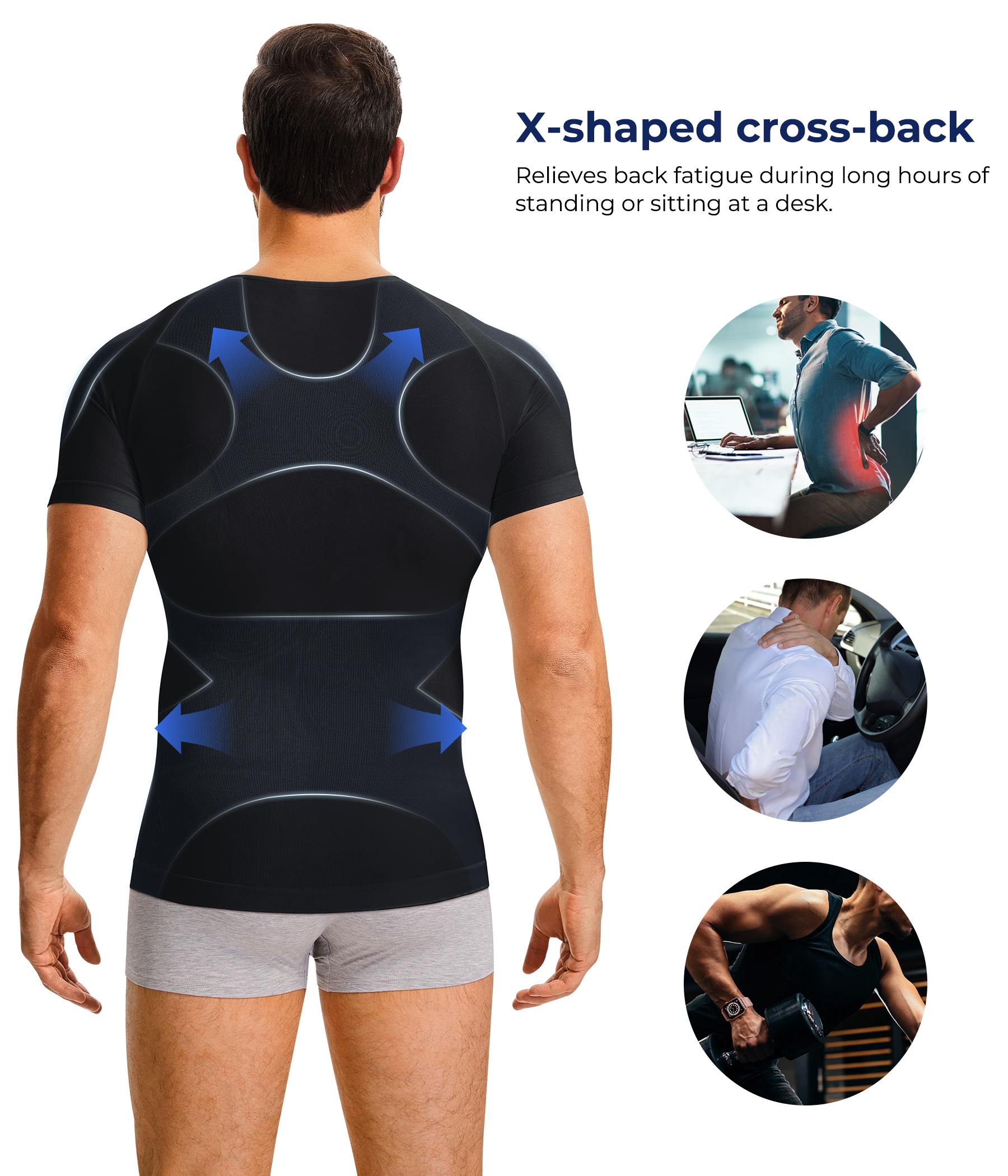 TAILONG Compression Shirt Men Short Sleeve