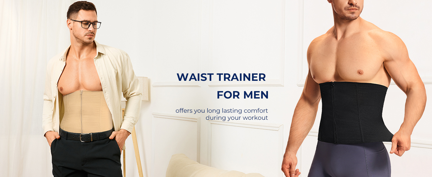 Waist Trainer for Men Shapewear Tummy Control Body Shaper Slimming Girdle Fajas para Hombres Corset with Zipper