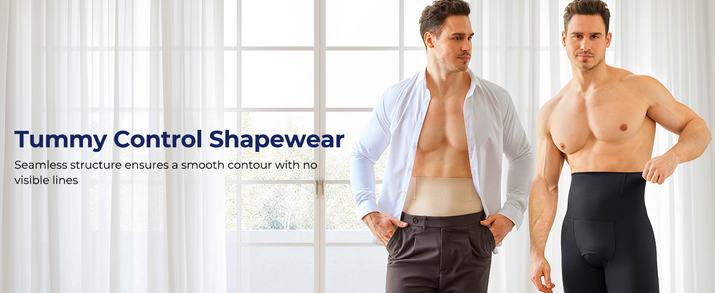 TAILONG Mens Shapewear Tummy Control Underwear Compression Shorts Slimming Body Shaper Leg Boxer Briefs