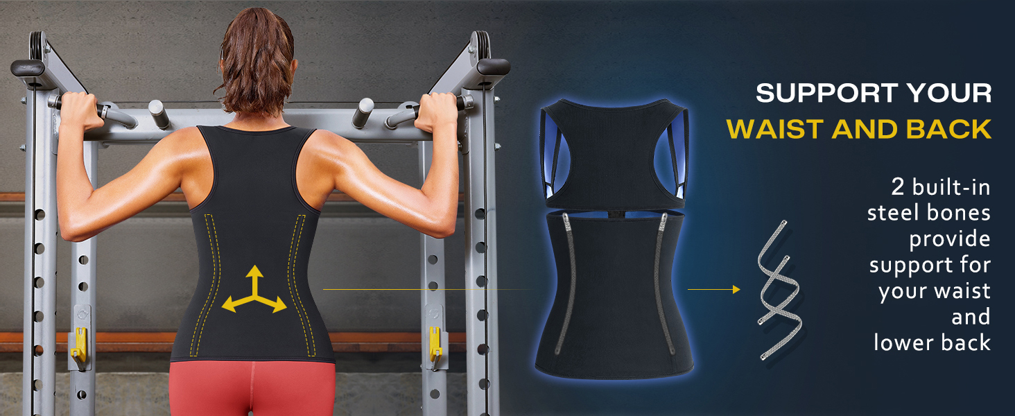 Junlan Waist Trainer for Women Sauna Suit Sweat Vest Trimmer for Working Out