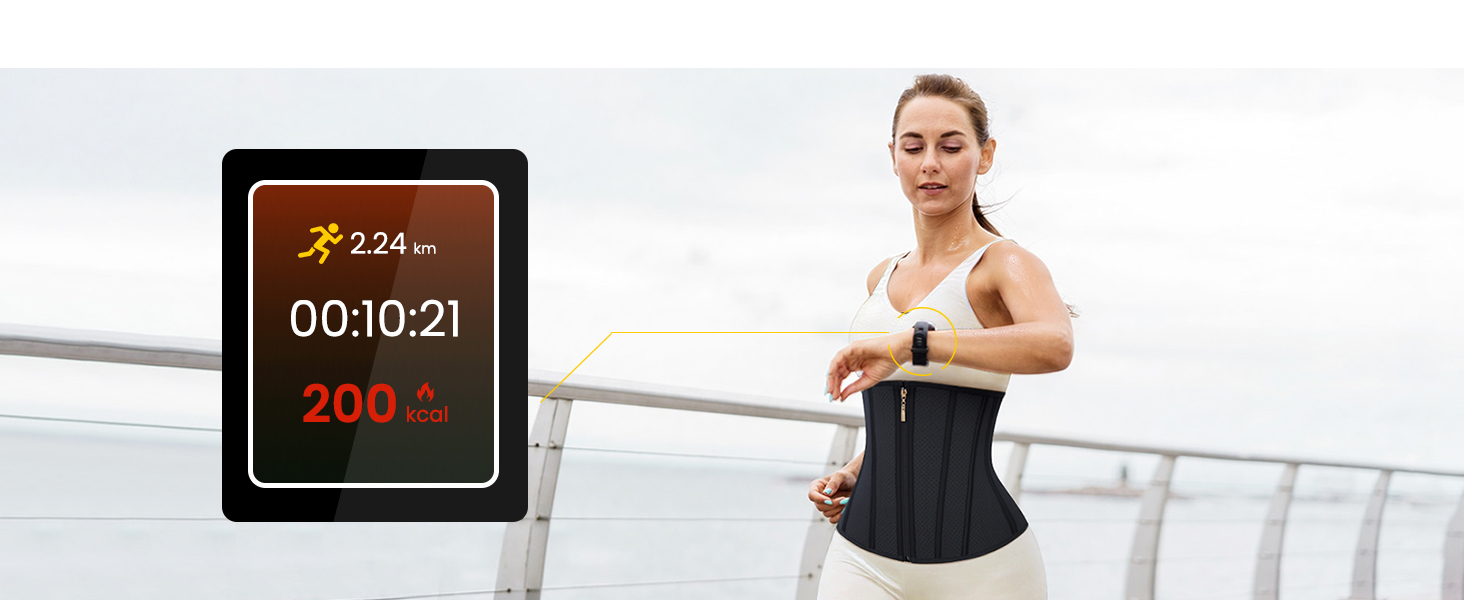 Junlan Sweat Waist Trainer for Women - Corset Sweat Band for Working Out
