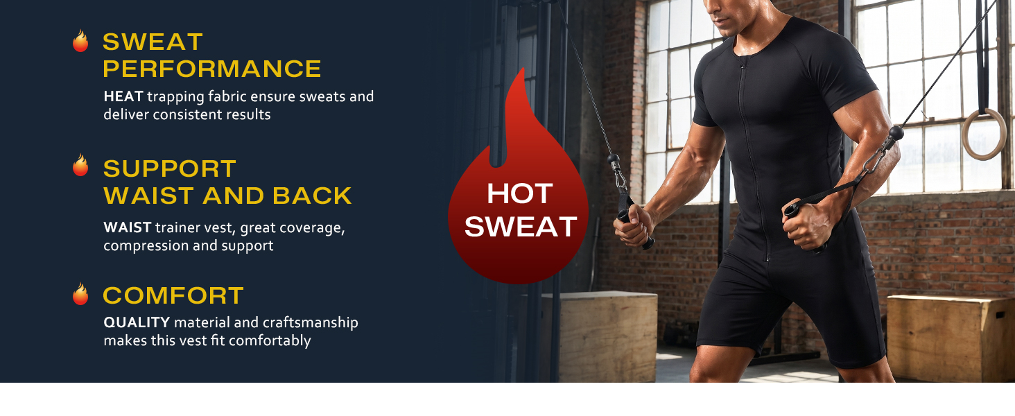 Junlan Sauna Suit for Men Full Body Waist Trainer Sauna Shirt for Working Out