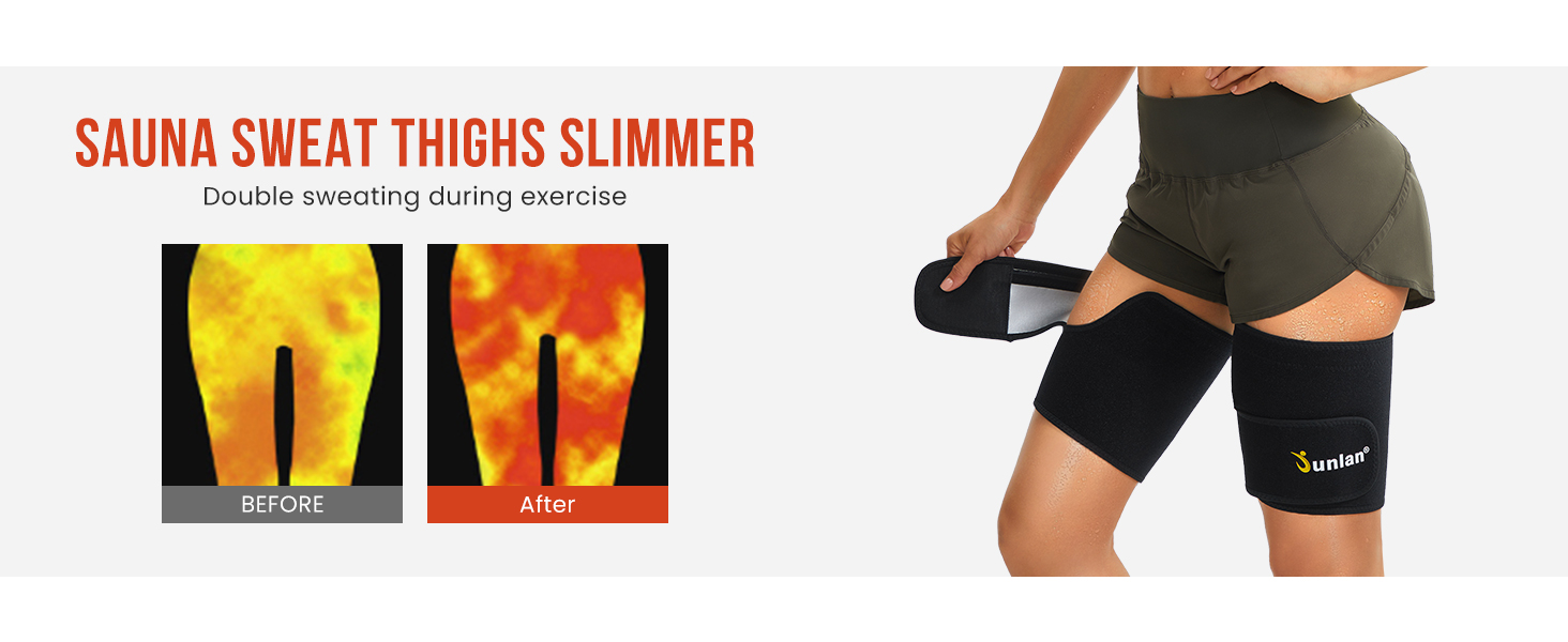 Junlan Sauna Suit Women - Thigh Slimmer Wrap for Gym Workout and Running