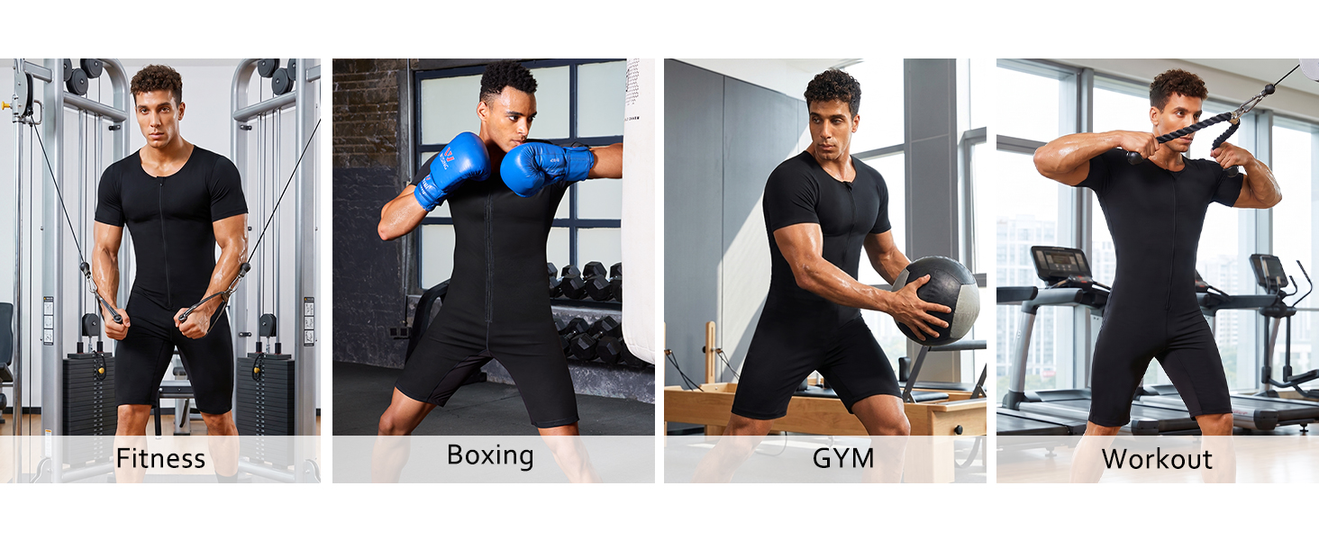 Junlan Sauna Suit for Men Full Body Waist Trainer Sauna Shirt for Working Out
