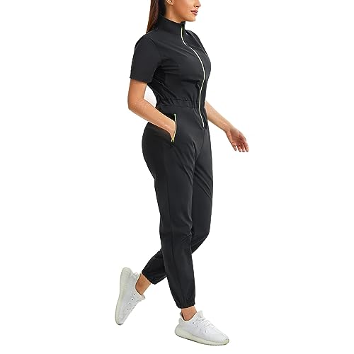 Junlan Sauna Suit Women Full Body Sweat Suit Workout Jumpsuit Sauna - image 2