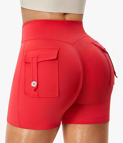 Junlan Sauna Suit Women High Waisted Sweat Shorts Cargo Pockets 4.5" - image 7