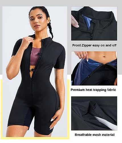 Junlan Sauna Suit Women Full Jumpsuit Waist Trainers for Women Belly Fat - image 5