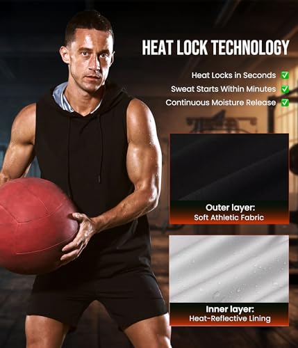 Junlan Sauna Suit for Men - Workout Hoodies for Men Sauna Shirt Gym - image 5