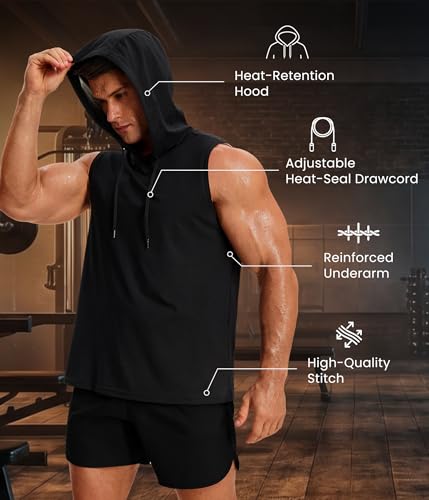 Junlan Sauna Suit for Men - Workout Hoodies for Men Sauna Shirt Gym - image 4