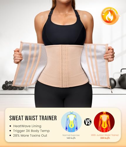 Junlan Sweat Waist Trainer for Women - Corset Sweat Band for Working Out - image 3