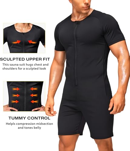 Junlan Sauna Suit for Men Full Body Waist Trainer Sauna Shirt for - image 5