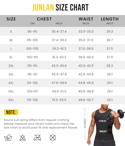 Junlan Waist Trainer Mens Sauna Suit Shirt Sweat Vest Weight Loss Gym - image 7