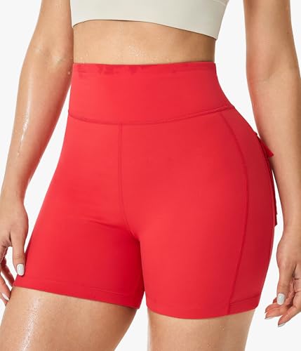Junlan Sauna Suit Women High Waisted Sweat Shorts Cargo Pockets 4.5" - image 6