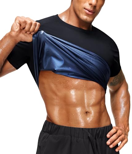Junlan Sauna Shirt for Men Waist Trainer Vest Gym Top for Running - image 2