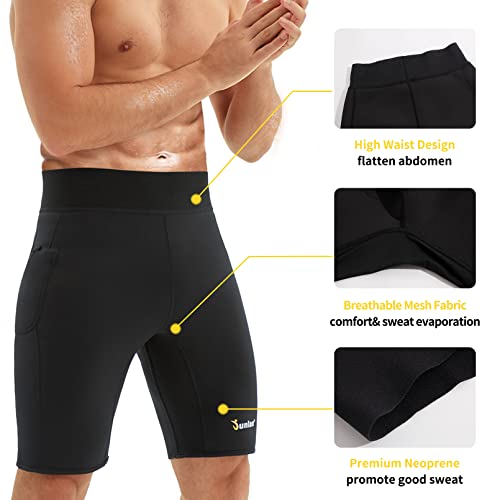 Junlan Sweat Shorts for Men Sauna Suit Mens Body Shaper Sweat Sauna - image 4