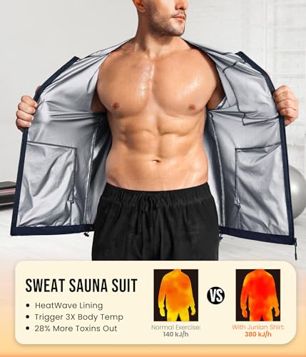 Junlan Sauna Suit for Men - Sweat Suit Sauna Jacket for Gym Workout - image 3