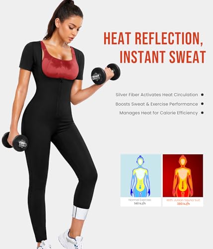 Junlan Sauna Suit Women - Waist Trainer for Women Belly Fat Sauna Shirt - image 4