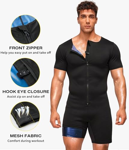 Junlan Sauna Suit for Men Full Body Waist Trainer Sauna Shirt for - image 4