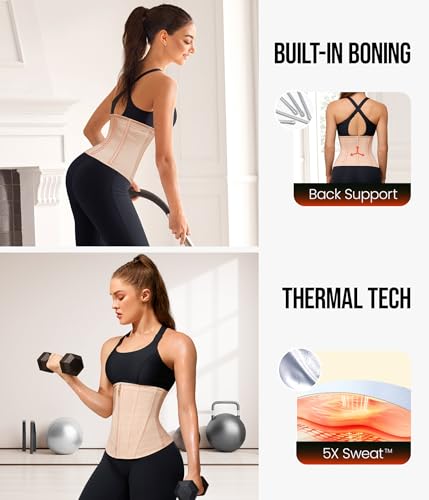 Junlan Sweat Waist Trainer for Women - Corset Sweat Band for Working Out - image 6