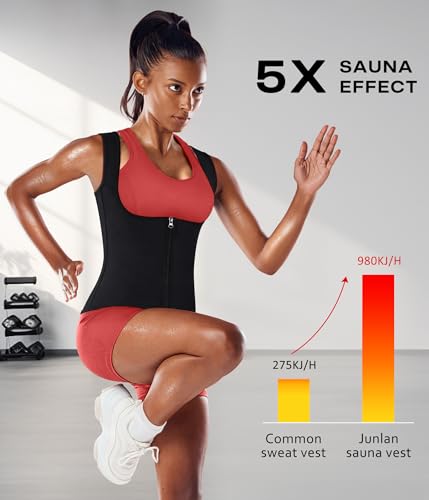 Junlan Waist Trainer for Women Sauna Suit Sweat Vest Trimmer for Working - image 4