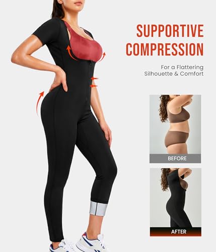 Junlan Sauna Suit Women - Waist Trainer for Women Belly Fat Sauna Shirt - image 3