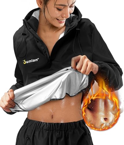 Junlan Sauna Suit for Women Sweat Jacket Gym Workout Vest Sweat Suits - image 2