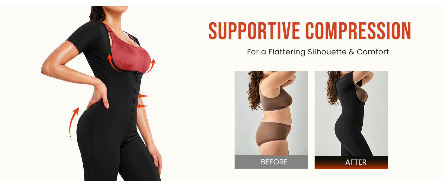Junlan Sauna Suit Women - Waist Trainer for Women Belly Fat Sauna Shirt for Working Out