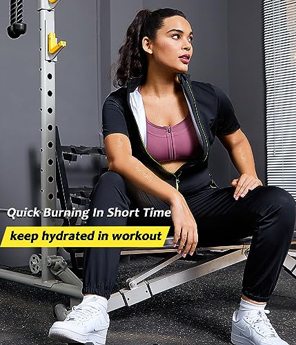 Junlan Sauna Suit Women Full Body Sweat Suit Workout Jumpsuit Sauna - image 5